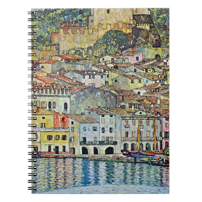 Caderno Espiral Malcesine no lago Garda por Gustav Klimt (Frente)