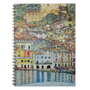 Caderno Espiral Malcesine no lago Garda por Gustavo Klimt