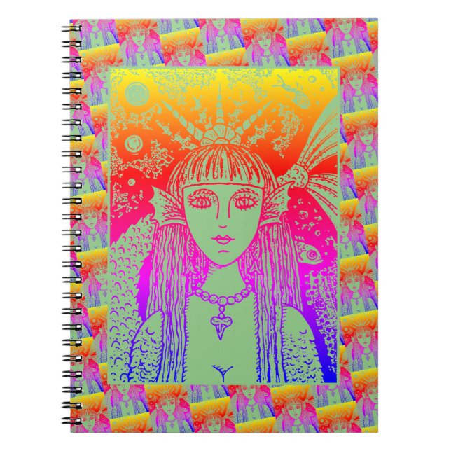 CADERNO ESPIRAL MALHA GÓTICA, SEIO NEGRO FANTASY WHIMSY (Frente)
