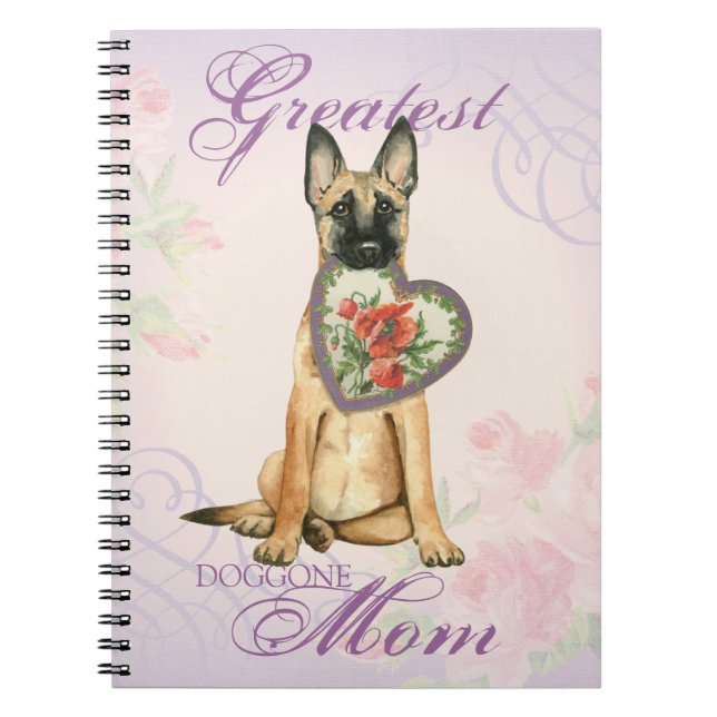 Caderno Espiral Malinois Heart Mãe Notebook (Frente)
