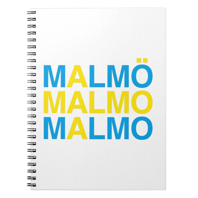 Caderno Espiral MALMO Bandeira Sueca (Frente)