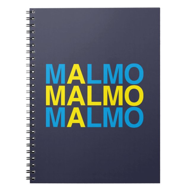Caderno Espiral MALMO Bandeira Sueca (Frente)