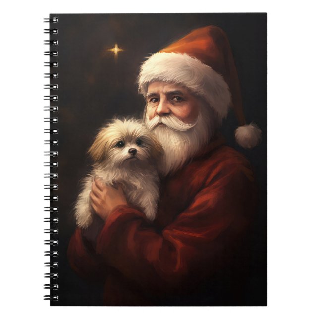 Caderno Espiral Maltês com Papai Noel Natal Festivo (Frente)