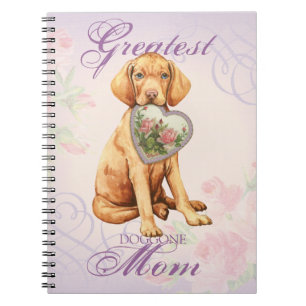 Caderno Espiral Mamã do coração de Vizsla