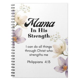 Caderno Espiral Mama em sua força - fé cristã
