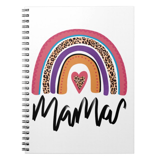 Caderno Espiral Mama Leopard Rainbow (Frente)