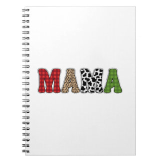 Caderno Espiral Mama Natal Xadrez Desenho Design