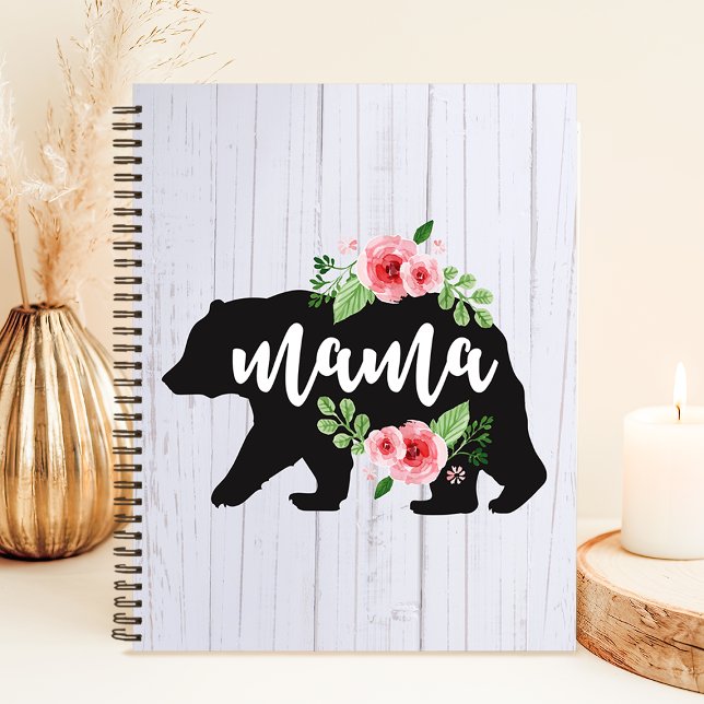 Caderno Espiral Mama Urso Floral Rústico (Criador carregado)