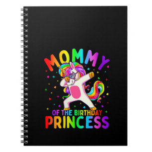 Caderno Espiral Mamãe de Mulheres da Princesa de Aniversário Benta