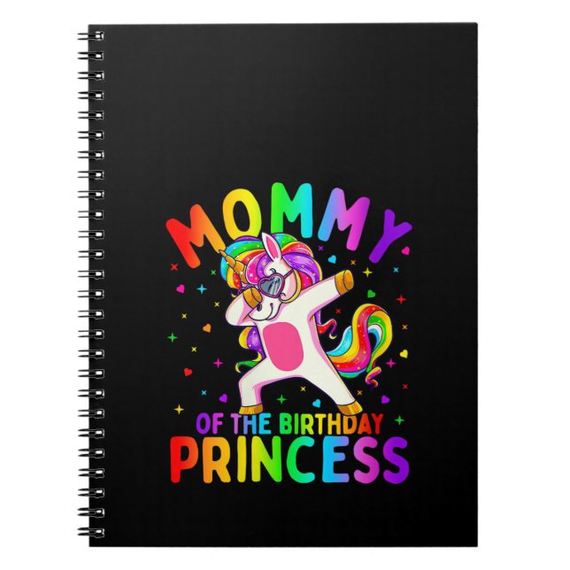 Caderno Espiral Mamãe de Mulheres da Princesa de Aniversário Benta (Frente)