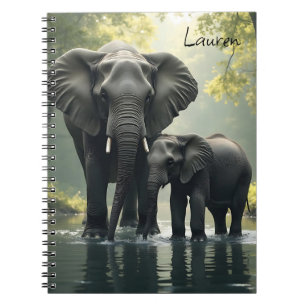 Caderno Espiral Mamãe e Baby Elephant Personalizados