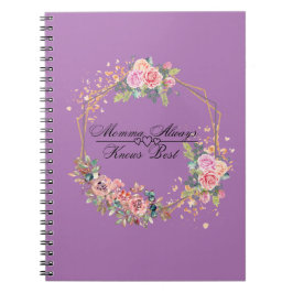 Caderno Espiral Mamãe sempre conhece o melhor notebook