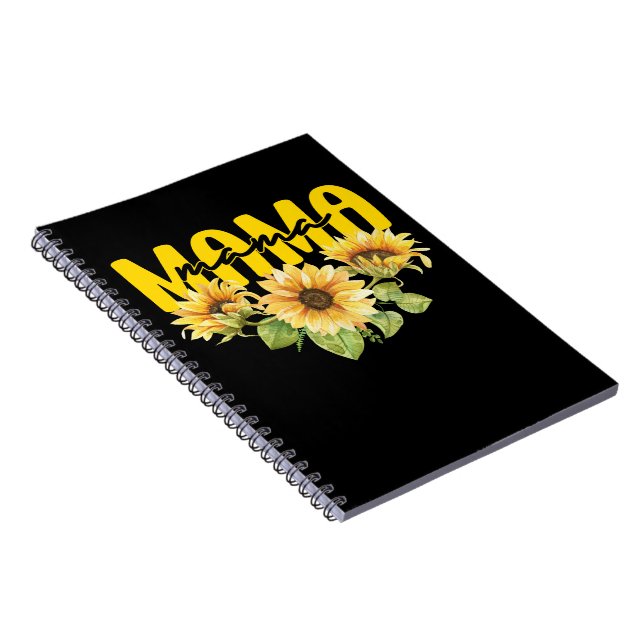 Caderno Espiral Mamãe Sunflower Sunshine - Design Floral alegre (Lado Direito)