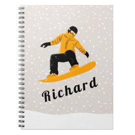 Caderno Espiral Man Snowboard Custom Name Extreme Winter Sport