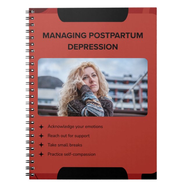 Caderno Espiral Managing Postpartum Depression Awareness Design (Frente)
