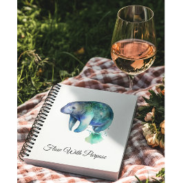 Caderno Espiral Manatee Sussurro Oceânico, personalizado