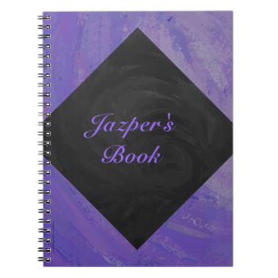 Caderno Espiral Mancha de mirtilo e monograma preto