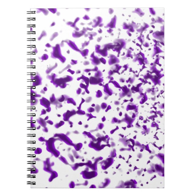 Caderno Espiral Mancha de Tinta Roxa (Frente)