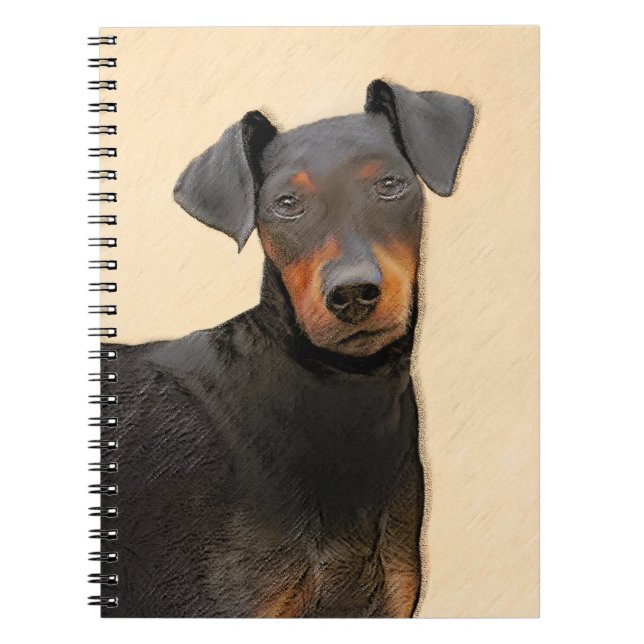 Caderno Espiral Manchester Terrier Pintura Original (Frente)
