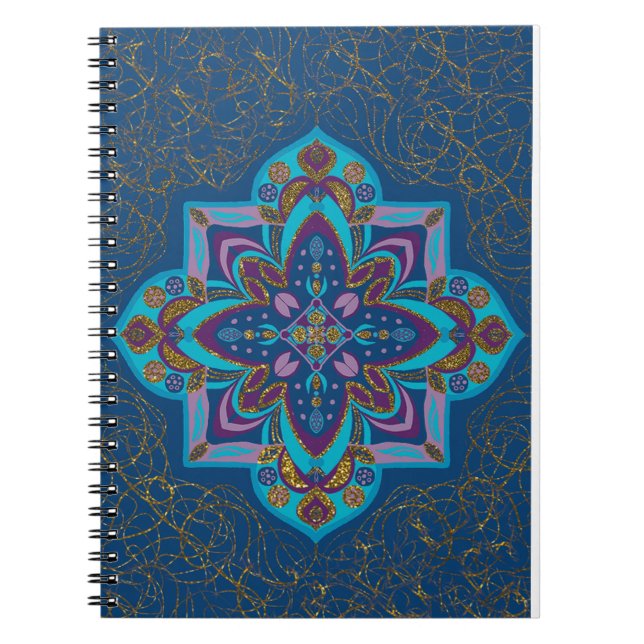 Caderno espiral Mandala Azul (Frente)