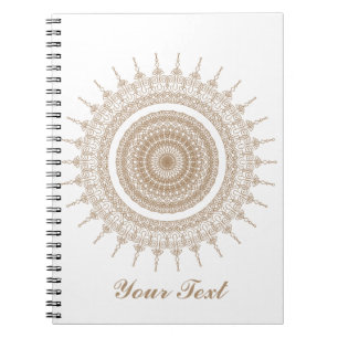 Caderno Espiral Mandala Bohemian White Boho Personalizado