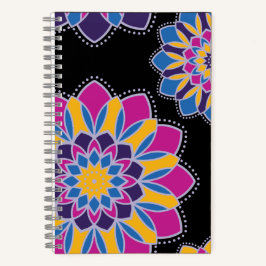 Caderno Espiral Mandala Boho Brilhante