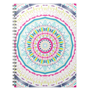 Caderno Espiral mandala colorida