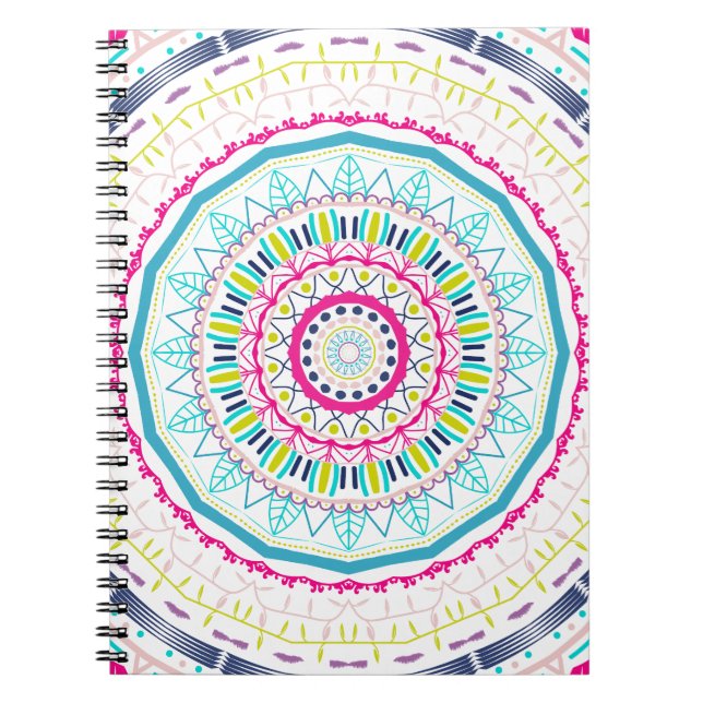 Caderno Espiral mandala colorida (Frente)