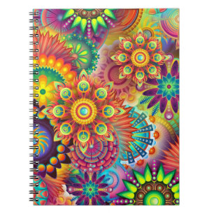 Caderno Espiral mandala colorido