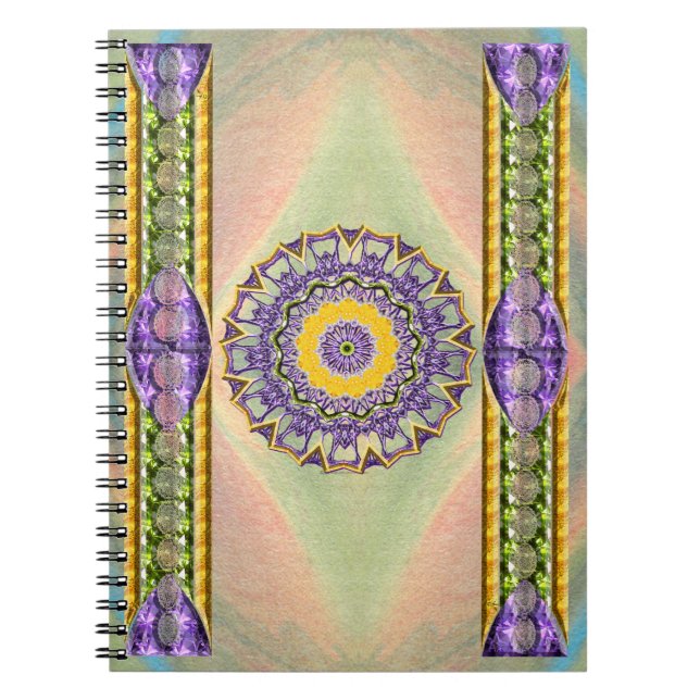Caderno Espiral Mandala da Gema da Primavera (Frente)