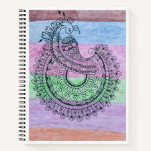 Caderno Espiral Mandala de Pavão
