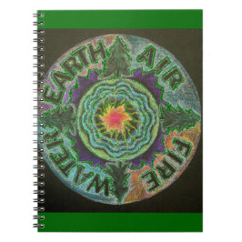 Caderno Espiral Mandala de Sun de quatro elementos