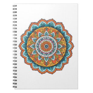 Caderno Espiral mandala de várias cores