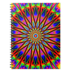 Caderno Espiral Mandala do mundo do arco-íris