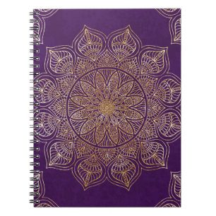 Caderno Espiral Mandala Dourado