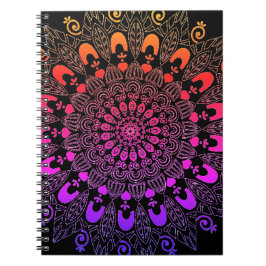 Caderno Espiral Mandala Flower Design Sketch Art