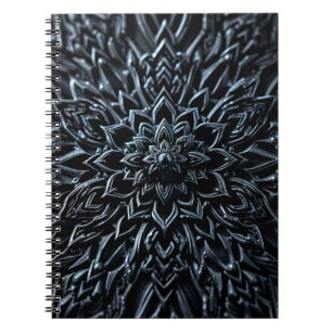 Caderno Espiral Mandala Metálico Escuro