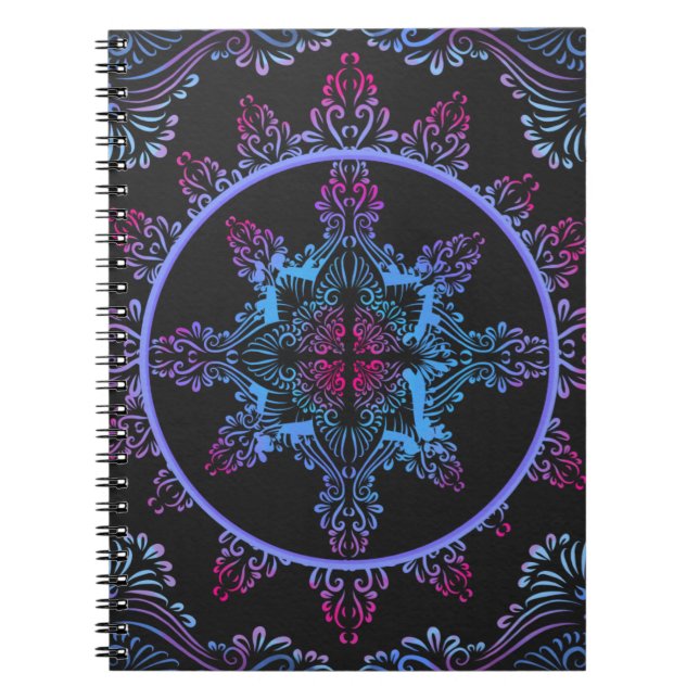 Caderno Espiral Mandala Night Flower (Frente)