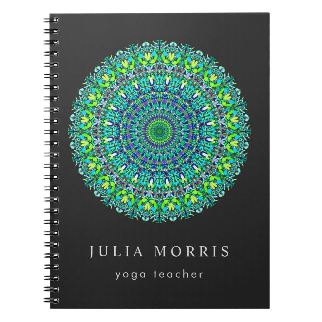 Caderno Espiral Mandala ornamentado floral (Frente)
