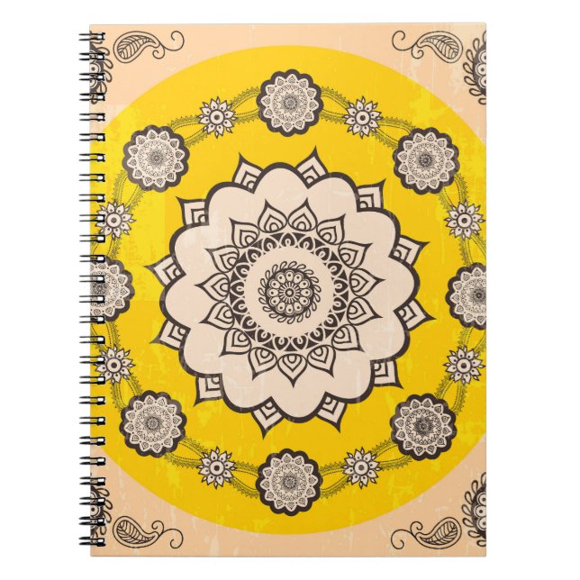 Caderno Espiral Mandala Ornamental: Design de Estilo Étnico. (Frente)