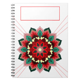 Caderno Espiral Mandala - Padrão 02 em notebook vermelho