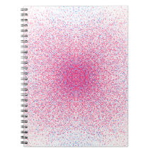 Mandala simétrica rosa e azul de grão fino