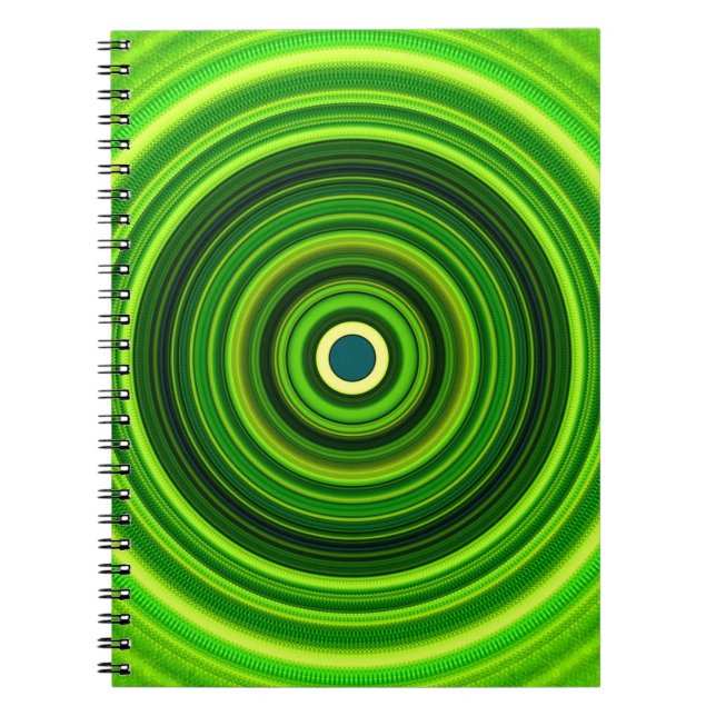 Caderno Espiral Mandala Verde Geométrico- 25436 (Frente)
