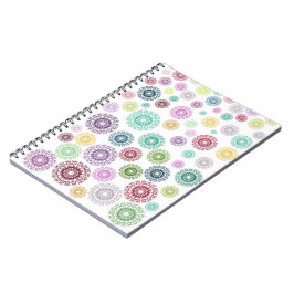 Caderno Espiral Mandalas Coloridos Em Uma Ordem Aleatória