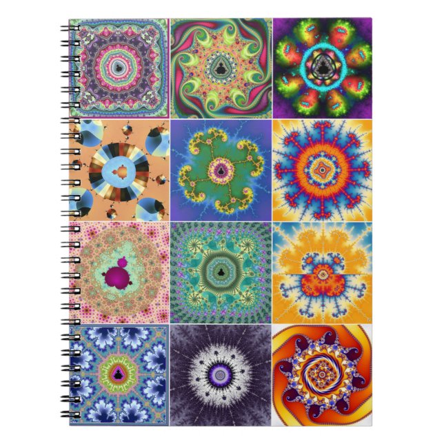 Caderno Espiral Mandelbrot Fractal Collage Notebook (Frente)
