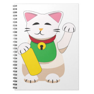 Caderno Espiral Maneki Neko ou Gato Convidador