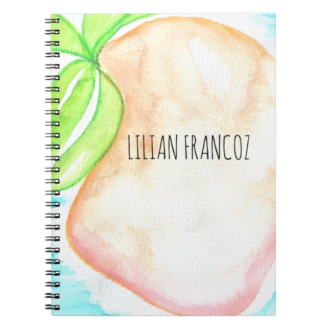 Caderno Espiral Manga De Aquarela Pintada Tropical (Frente)