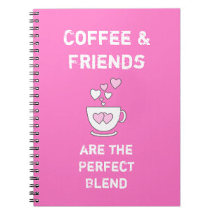 Caderno Espiral Manga de café rosa-quente