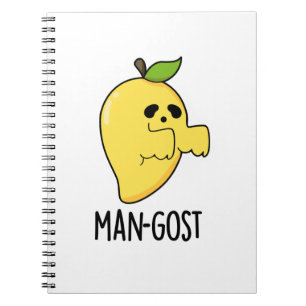 Caderno Espiral Mango Ghost Pun, Dia de as Bruxas engraçado-fantas