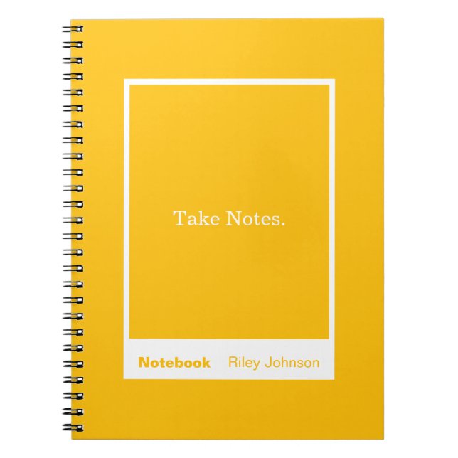 Caderno Espiral Mango Orange Block Quote Classic Notebook (Frente)